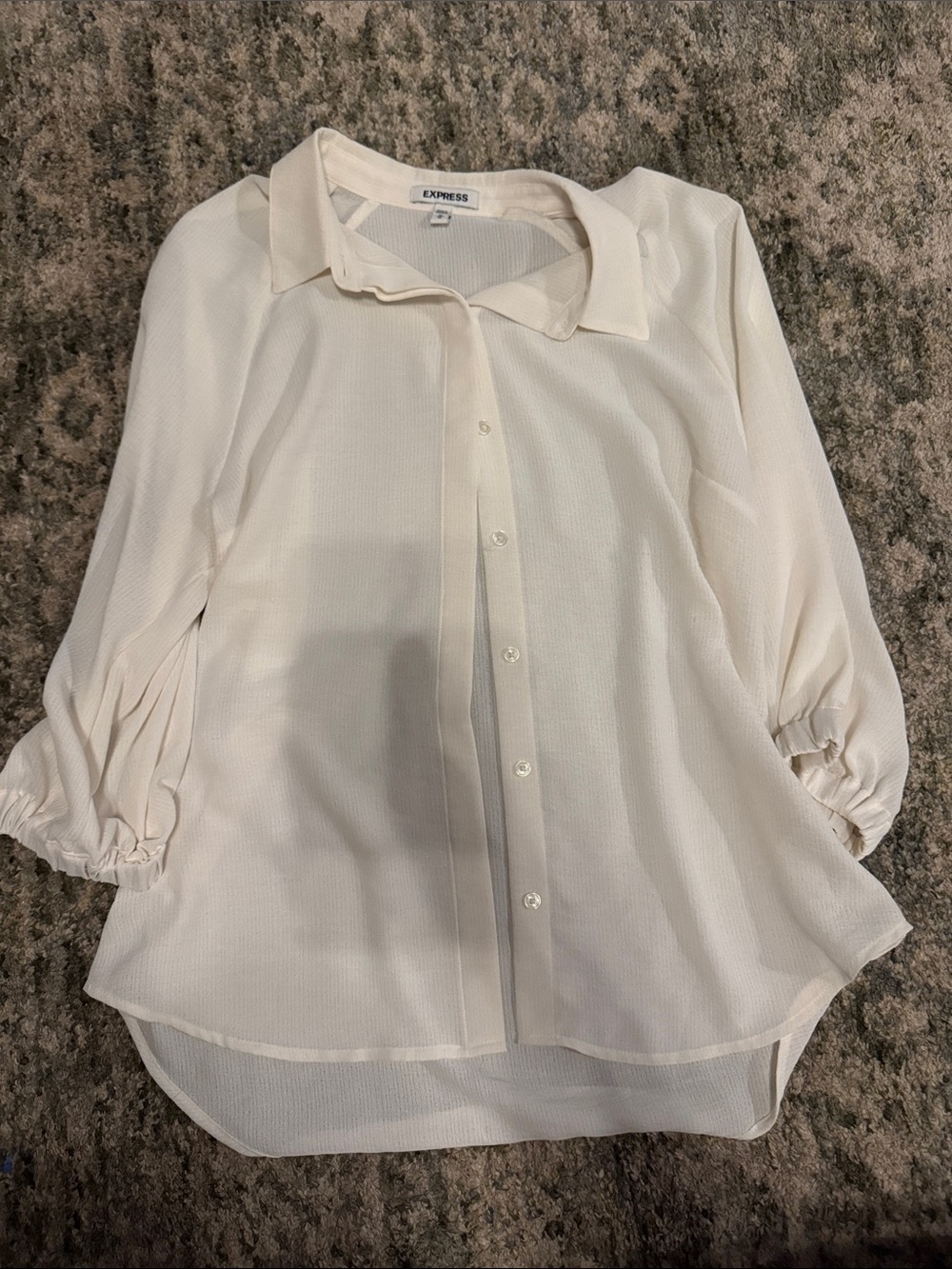 Express Cream Lightweight Button-Down Shirt